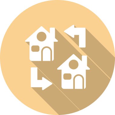 Ev ikonu. Emlak sembolü. Beyaz arkaplanda konsept vektör illüstrasyonunu aktar