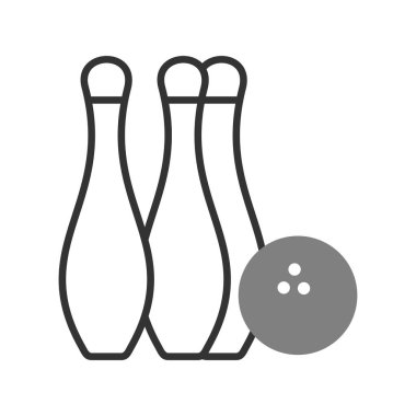 bowling. Web simgesi basit illüstrasyon 
