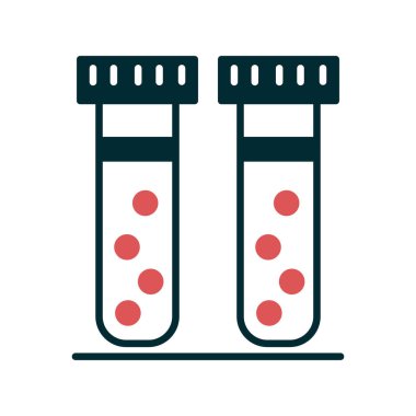 test tüpleri vektör düz renk simgesi 