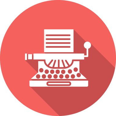 Daktilo. Web simgesi vektör illüstrasyonu 