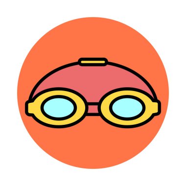 Yüzen gözlük. Web simgesi gözlüğün basit illüstrasyonuName