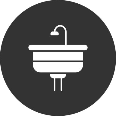 banyo lavabosu simgesi, vektör illüstrasyonu