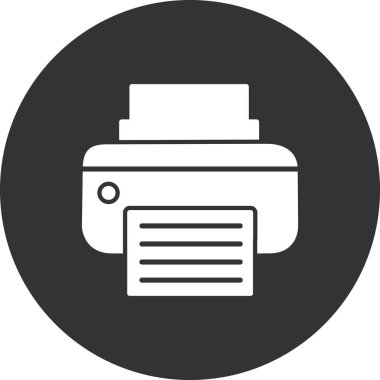 Yazıcı simgesi vektör illüstrasyonu