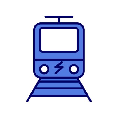 Elektrik tren simgesi, vektör illüstrasyonu