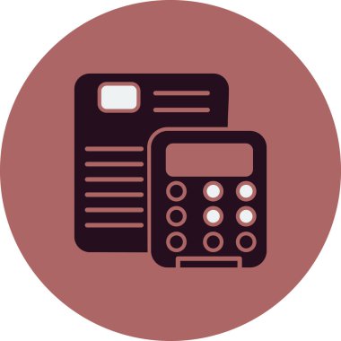 hesap makinesi ve belge web simgesi, basit illüstrasyon 