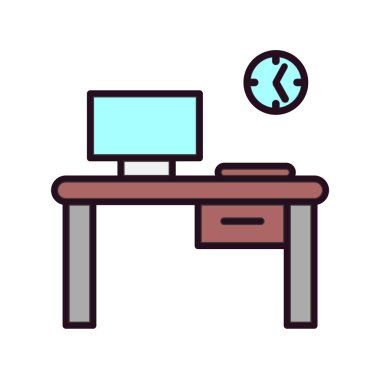 ofis tablosu vektör illüstrasyonu