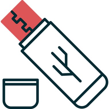 USB flash disk simgesi. Basit resimleme 