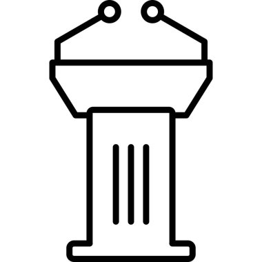 Podyum simgesi vektör logosu illüstrasyonu.  