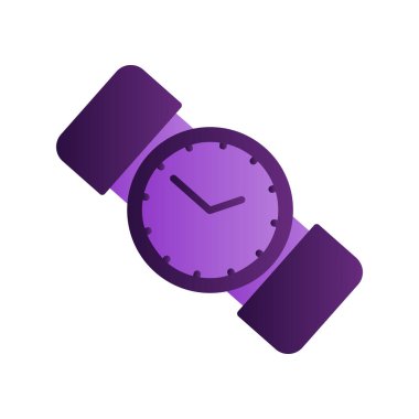 Saat simgesi, kol saati, vektör illüstrasyonu 