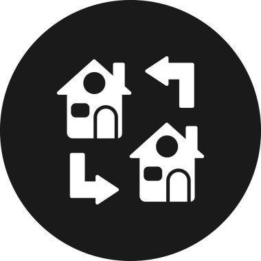 Ev ikonu. Emlak sembolü. Beyaz arkaplanda konsept vektör illüstrasyonunu aktar