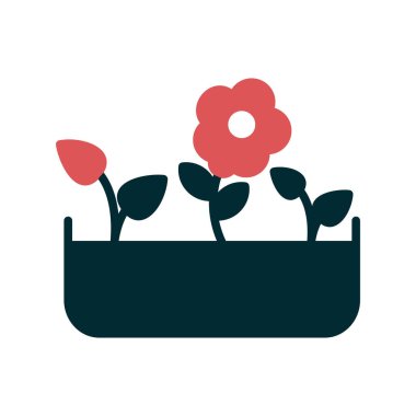 bitki saksısı ikon vektör çizimi tasarımı
