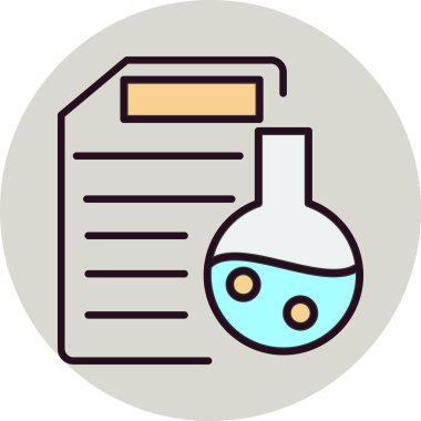 dosya ve matara, web simgesi basit illüstrasyon, kimya sembolü