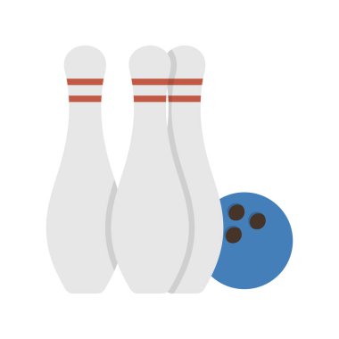 bowling. Web simgesi basit illüstrasyon 