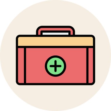 İlk yardım çantası simgesinin vektör illüstrasyonu