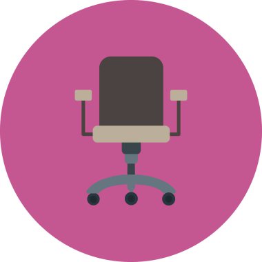 ofis sandalyesi simgesi, vektör illüstrasyonu