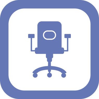 ofis sandalyesi simgesi, vektör illüstrasyonu