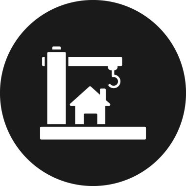 Yapı simgesi altındaki ev, vektör illüstrasyonu