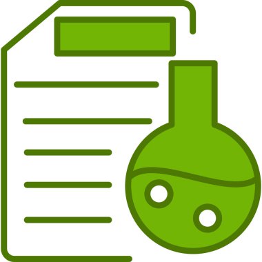 dosya ve matara, web simgesi basit illüstrasyon, kimya sembolü