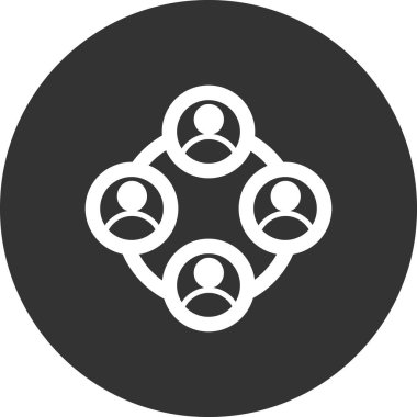 Takım simgesinin vektör çizimi, bir grup insan, takım çalışması