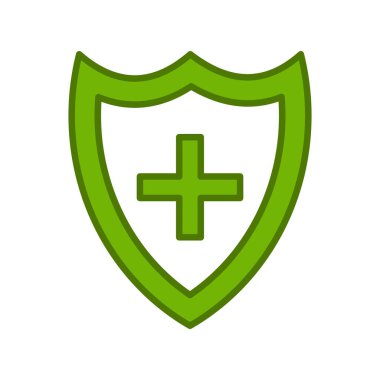 Tıbbi Kalkan ikon vektör çizimi tasarımı