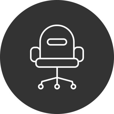 ofis sandalyesi simgesi, vektör illüstrasyonu