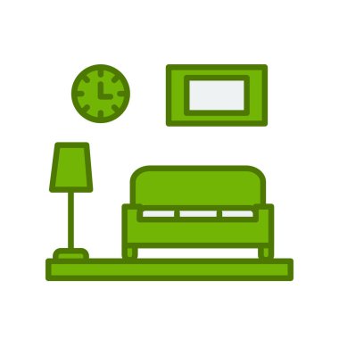 Oturma odası simgesi vektör çizimi grafik tasarımı