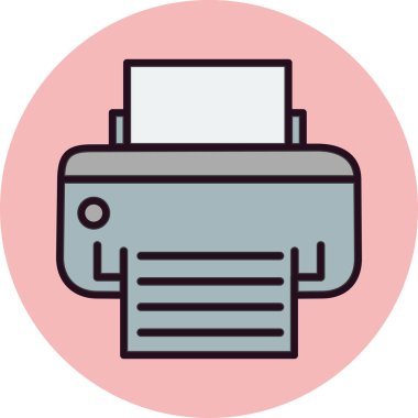 Yazıcı simgesi vektör illüstrasyonu