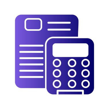 hesap makinesi ve belge web simgesi, basit illüstrasyon 