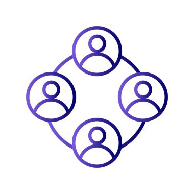 Takım simgesinin vektör çizimi, bir grup insan, takım çalışması