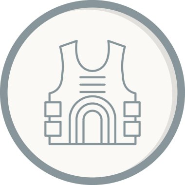 Kurşun geçirmez yelek simgesi, vektör çizimi, vücut zırhı 