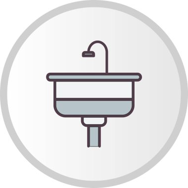 banyo lavabosu simgesi, vektör illüstrasyonu