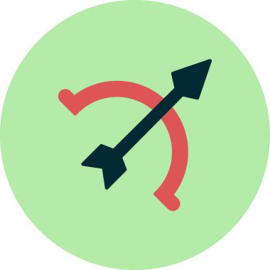 Arrow, web ve mobil uygulama tasarımınız için yay işareti simgesi vektörü, aşağı logo konsepti 