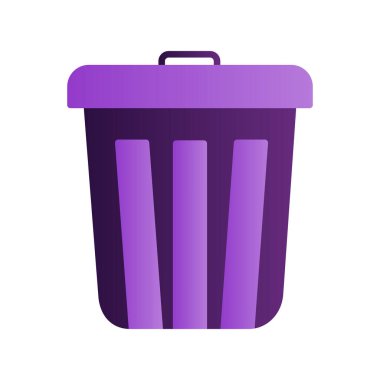 Çöp tenekesi simgesi düz stil. Basit vektör gösterimi  