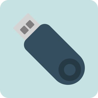 USB flash disk simgesi. USB deposunun basit bir illüstrasyonu