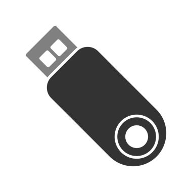 USB flash disk simgesi. USB deposunun basit bir illüstrasyonu