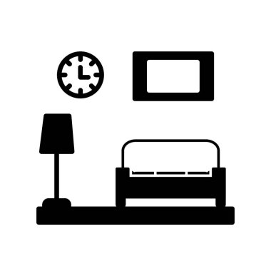 Oturma odası simgesi vektör çizimi grafik tasarımı