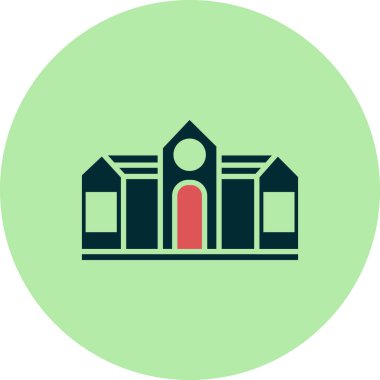 Üniversite kampüs binası ikonunun vektör illüstrasyonu 