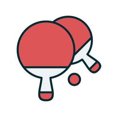 ping pong raket ikonu. düz dizayn. vektör illüstrasyonu.
