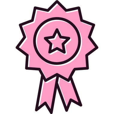 Ödül. Rozetin basit resmedilmiş web simgesi