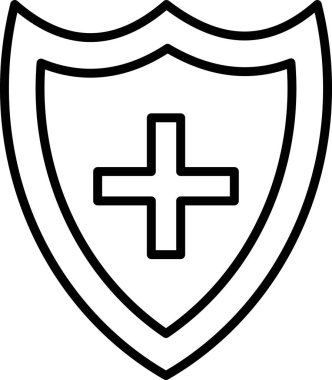 Tıbbi Kalkan ikon vektör çizimi tasarımı