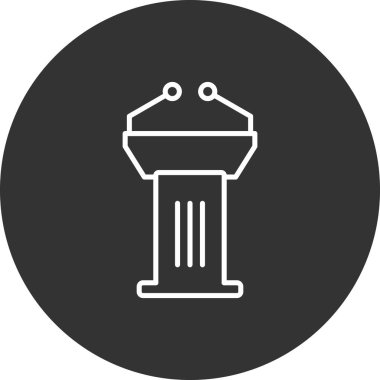 Podyum simgesi vektör logosu illüstrasyonu.  