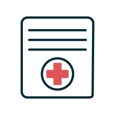 tıbbi dosya simge vektör çizim