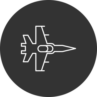 Savaşçı Jet, uçak simgesi, vektör çizimi