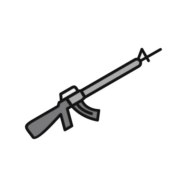 Icono Del Arma Asalto Rifle Ilustración Diseño Plano Estilo Eps — Vector de stock