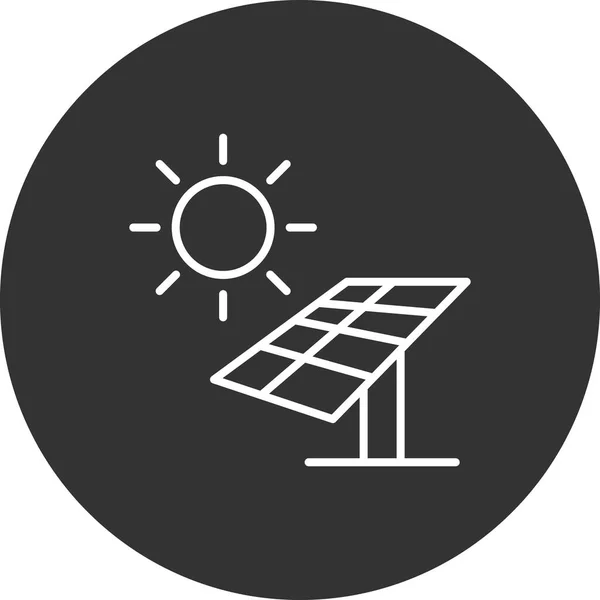 Ikona Panelu Sluneční Energie Vektorové Ilustrace — Stockový vektor