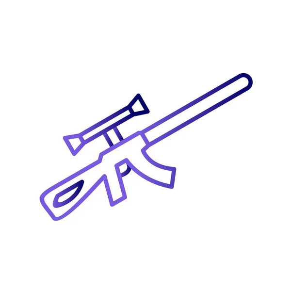 Scherpschutter Rifle Vector Icoon Dunne Lijn Bord Geïsoleerde Contoursymbool Illustratie — Stockvector