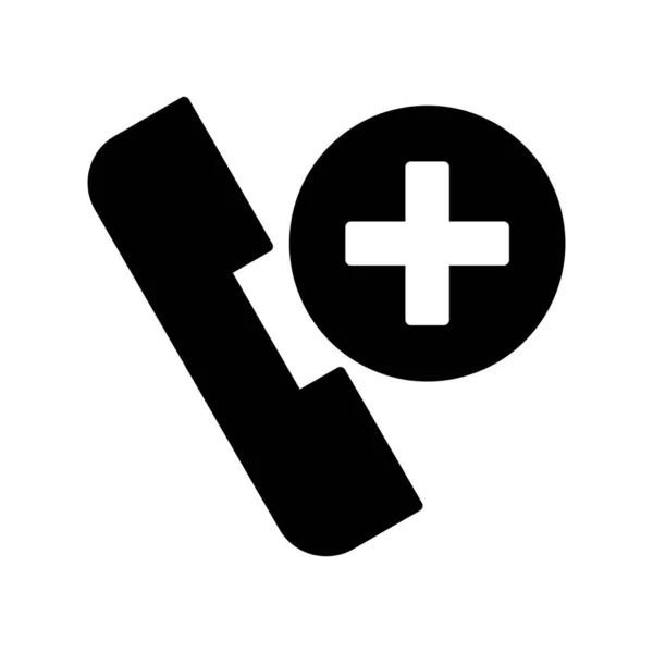 医療用ヘルプラインのアイコン 電話受信機 医療用クロスベクトルイラスト — ストックベクタ
