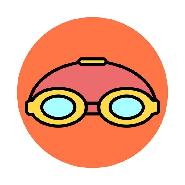 水泳用眼鏡 Webアイコンゴーグルのシンプルなイラスト — ストックベクタ