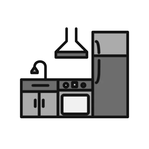 Home Appliances Kitchen Furniture Icon Vector Illustration — Stock Vector