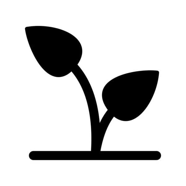 Ikona Rośliny Liście Wektor Ilustracja — Wektor stockowy